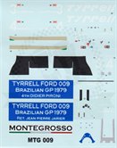 Tyrrell 009 4th Brazil 1979 #3/4 Pironi/Jarier Decal