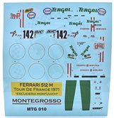 Ferrari 512M 2nd Tour De France 1971 #142 Escuderia Montjuich Decal