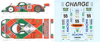 1/24th Scale WATERSLIDE DECALS #201 Art Sports Mazda 787 1990 1/25th
